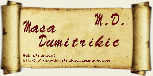 Maša Dumitrikić vizit kartica